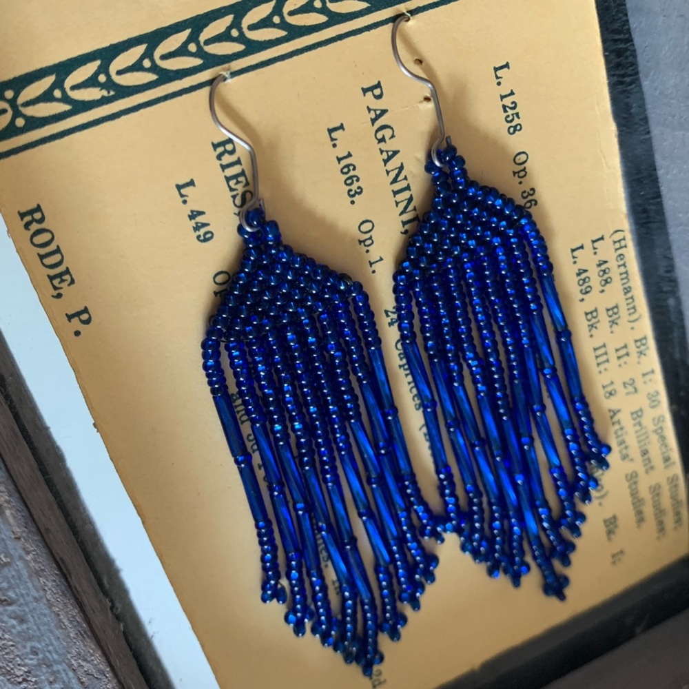 Seed Bead Chandelier Earrings